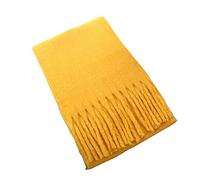 WLLDDDIU Winterschal Gelb - Weicher Warmer Dicke Decke Mit Zöpfen Und Quasten - Kaschmir-Gefühl Langer Großer Trendiger Stola-Schal Für Frauen Und Mädchen