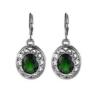 WLLLTY Ohrring 925 Silber Schmuck mit Smaragd Rubin Ohrringe Schmuck Damen Hochzeit Geschenk