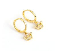 WLLLTY Ohrring 925 Sterling Silber Zirkonia Krone Creolen Geeignet Für Mode Damas Party Schmuck Klassisches Zubehör