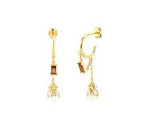 WLLLTY Ohrring Damenmode 925 Sterling Silber Gold Kette Biene Anhänger Ohrringe Hochzeit Mode Party Schmuck Damen