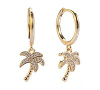 WLLLTY Ohrring Damenmode 925 Sterling Silber Ohrringe Damen Schmuck vergoldet Palmen Ohrringe