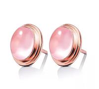 WLLLTY Ohrstecker Simple Pink Opal 925 Sterling Silber Runde Ohrstecker Damen Modeschmuck