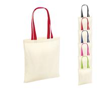 WM101C Westford Mill Einkaufstasche mit Tragegriff in Kontrastfarbe Natural 38 x 42 cm