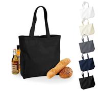 WM125 Westford Mill Baumwolltasche Einkaufstasche mit großer Kapazität Black 35 x 39 x 13,5 cm