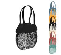 WM150 Westford Mill Einkaufstasche aus Bio-Baumwolle mit Mesh-Einsatz Black 38 x 41 cm