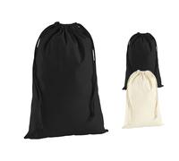 WM216 Westford Mill Schuhtasche Schuhbeutel Turnbeutel aus Baumwolle Black S (23 x 34 cm)