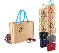 WM407 Westford Mill Jutetasche Einkaufstasche Navy 42 x 33 x 19 cm