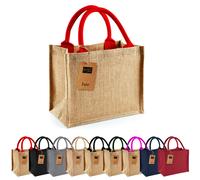 WM412 Westford Mill Jute Mini Gift Bag Graphite Grey 26 x 22 x 14 cm