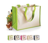 WM422 Westford Mill Jutetasche mit Baumwoll-Tragegriffe und -Seitenteile Navy 42 x 33 x 19 cm