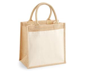 WM426 Westford Mill Baumwoll-Jute Tasche Natural 30 x 30 x 19 cm