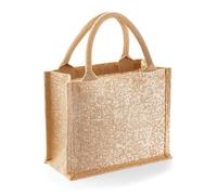 WM431 Westford Mill Jutetasche mit Golddetails im Stoff Natural Gold 26 x 22 x 14 cm
