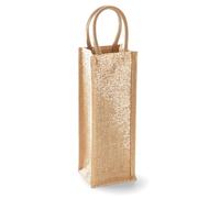 Westford Mill Golden Shimmer Jute Bottle Bag Flaschen Tasche goldig schimmernd aus Jute