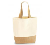 Westford Mill Einkaufstasche WM450 – Jute-Boden Canvas Natur 24 x 41 x 13 cm
