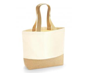 WM451 Westford Mill Jutetasche Einkaufstasche Natural 34 x 36 x 13 cm