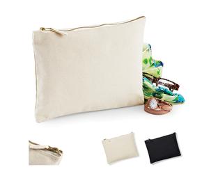 WM530 Westford Mill Kulturtasche mit Metall-Reißverschluss Natural L (20 x 28 cm)