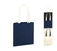 WM801C Westford Mill Baumwolltasche mit Henkeln in Kontrastfarbe Natural 38 x 42 cm