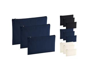 WM830 Westford Mill Zubehörtasche aus Bio Baumwolle Black M (22 x 16 cm)