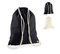 WM910 Westford Mill Turnbeutel recycelte Baumwolle Black 37 x 46 cm