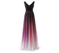 WMAJ Damen Farbverlauf Unendlich Abendkleid Brautjungfer Brautkleider Frauen Convertible Multi-Way Kleider Sommerkleider Strandkleid Cocktailkleid Mutterschaft Fotografie Kleid,Colorfulb,XL