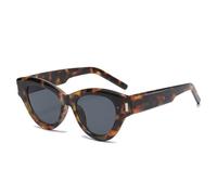 WNCKSQ Beliebte Mode Cat Eye Damen Sonnenbrille Retro Jelly Tea Shades UV400 Herren Nieten Sonnenbrille, Leopardengrau, 1