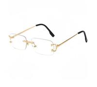 WNCKSQ CATERSIDE Rechteckige Sonnenbrille Herren Randlos Weiß Kupfer Kleine Quadratische Sonnenbrille Für Damen Verlaufsgläser Outdoor-Brille UV400, C09 Anti-Blaulicht, 1