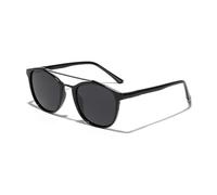 WNCKSQ Doppelsteg-Sonnenbrille für Herren, rund, polarisiert, Acetat, Grün/Braun, Unisex, Schwarz, 1