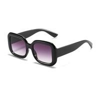 WNCKSQ Fashion Square Sonnenbrille Damen Punk Dicker Rahmen Orange Sonnenbrille Weiblich UV400 Shades Gradient Lens Eyewear, C1Schwarz, Grau, 1
