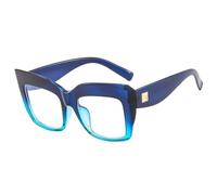WNCKSQ Große Brille für Damen und Herren, Retro-Brille mit klaren Gläsern, trendige Party-Brillenfassung, Gradual Blue, 1