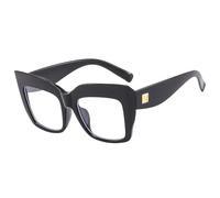 WNCKSQ Große Brille für Damen und Herren, Retro-Brille mit klaren Gläsern, trendige Partygeschenke, Brillengestell, Schwarz, 1