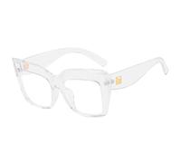WNCKSQ Große Brille für Damen und Herren, Retro-Brille mit klaren Gläsern, trendige Partygeschenke, Brillengestell, transparent, 1