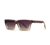 WNCKSQ Modische quadratische blaugrüne Sonnenbrille für Damen, Vintage, Farbverlauf, UV400, für Herren, trendige Nieten, Sonnenbrille, Lila, Teegrau, 1