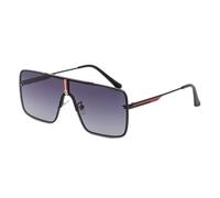 WNCKSQ Modische übergroße quadratische Sonnenbrille für Männer mit großem Rahmen, Metallrahmen, Sonnenbrille für Herren, Retro-Sonnenbrille, C2BlackGray