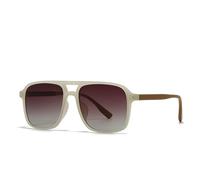 WNCKSQ Quadratische Sonnenbrille im Retro-Stil mit Doppelsteg und Streetstyle (Kaffee)
