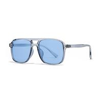 WNCKSQ Retro Square Doppelsteg Sonnenbrillen Style Street Style Sonnenbrillen (Blau)