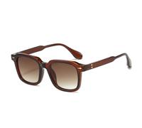 WNCKSQ Retro Square Rivets Herren Sonnenbrille Fashion Gelb Blau Shades UV400 Damen Trendy Gradient Sonnenbrille,Braun Tee Gradient,1