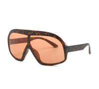 WNCKSQ Retro Übergroße Piloten-Sonnenbrille Damen Herren Einteilige Sonnenbrille UV400,Leopard Orange,W