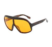 WNCKSQ Retro Übergroße Piloten-Sonnenbrille Damen Herren Einteilige Sonnenbrille UV400,Leopardengelb,W