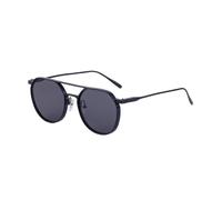 WNCKSQ Runde Sonnenbrille für Herren, Metallrahmen, Retro-Sonnenbrille, UV400, Doppelsteg, Braun/Blau, Vollschwarz, 1