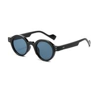 WNCKSQ Runde Sonnenbrille Herren Punk Doppelfarbige Sonnenbrille UV400 Retro Dekoration Damen Sonnenbrille Klarer Linsenrahmen,Schwarz,1
