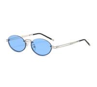 WNCKSQ Vintage Sonnenbrille mit kleinem ovalem Rahmen, modisch, personalisierbar, für Herren und Damen, Brillen, Top-Sonnenbrille für Herren und Damen, Blau, 1