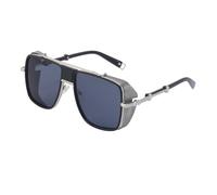 WNCKSQ Vintage Steampunk Square Sonnenbrille Herren Klassische Sonnenbrille für Herrenmode Schutzbrille, C9SilverGray