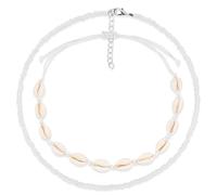 Wnddle 2 Stück Muschelkette Damen Natural Shell Choker Halsketten Armband Schmuck Set Boho, Muschel Kette Halskette Set