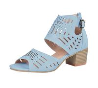 Woaikeyu Damen-Sandalen, modisch, bequem, lässig, dicker Mund, Damen-Sandalen, Schnalle, Mode, Absatz, offener Zehenbereich, solide Sandalen für Gummistiefel, Adler & 728-1
