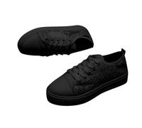 Woaikeyu Flache Damen-Sneaker, atmungsaktiv, Spitze, Netzstoff, Blumen, lässig, Sportschuhe, Outdoor, bequem, modisch, Sneakers, Z4 Le Noir, 39 EU
