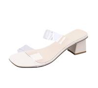 Woaikeyu Mode Damen Sandalen und Hausschuhe High Heels PVC Transparent mit Perle Sommer 76 &728-3