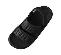 Woaikeyu Sandalen für Damen, atmungsaktiv, flach, modisch, weich, Hausschuhe, Outdoor, Strand, Hausschuhe, Schwarz, 36 EU