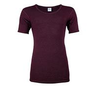 wobera ANGORA Herren-Unterhemd mit ½ Arm (Material: 70% Schurwolle kbT und 30% Seide) (8/XL, brombeer)