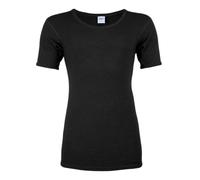 wobera ANGORA Herren-Unterhemd mit ½ Arm (Material: 70% Schurwolle kbT und 30% Seide) (M/6, schwarz)
