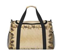 Wochenendtaschen mit Tannenzapfen-Bordüre, für Damen, Reisetasche, persönliche Gegenstände, Reisetasche, Gepäcktasche, Reisezubehör, Schwarz , Einheitsgröße