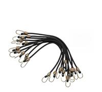 Wodsty Elastisches Bungee-Seil mit Haken, 30 cm, Latex-Seil für Gepäck, Reisen und Aufbewahrung, 10/15 mm Durchmesser, Schwarz und Weiß, 20 Stück